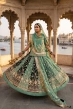 Radhika Semi Pure Rajputi Poshak - Elaichi Green