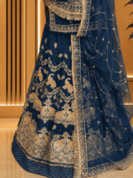Kajal Semi Pure Rajputi Poshak - Petrol Blue - Image 2