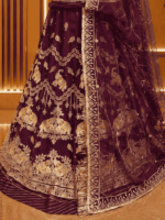 Kajal Semi Pure Rajputi Poshak - Wine - Image 2
