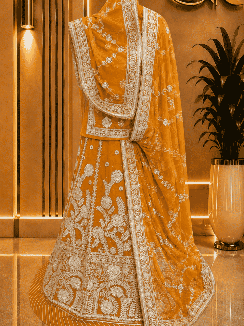 untitled-design-1-114 Anuradha Semi Pure Rajputi Poshak - Yellow - Image 1