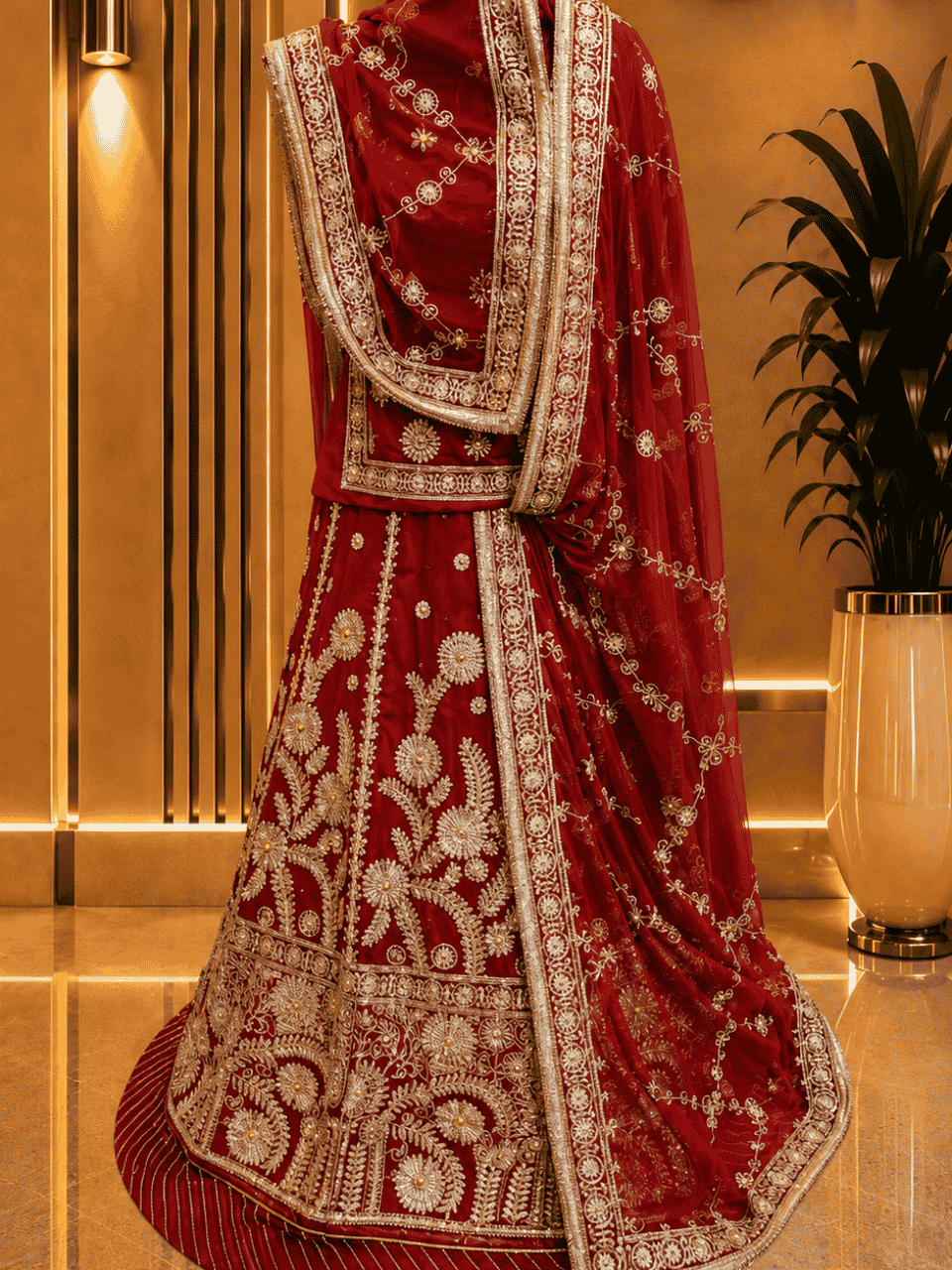 untitled-design-1-116 Anuradha Semi Pure Rajputi Poshak - Red - Image 1