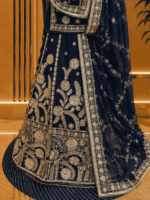 Anuradha Semi Pure Rajputi Poshak - Teal Blue - Image 2