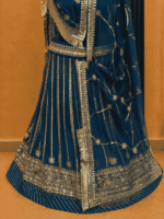 Tara Semi Pure Rajputi Poshak- Teal Blue - Image 2