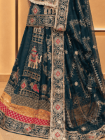 Myra Semi Pure Rajputi Poshak- Teal Blue - Image 2