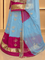 Readymade Semi Pure Rajputi Poshak- Sky Blue Pink - Image 2