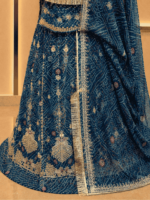Vanya Semi Pure Rajputi Poshak - Teal Blue - Image 2