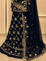 Aanya Satin Rajputi Poshak - Navy Blue - Image 2