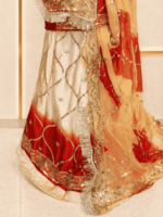 Alia Satin Rajputi Poshak - Peach Red - Image 2