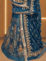 Mahi Fendy Silk Rajputi Poshak
-  Teal Blue - Image 2