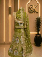 Mahi Fendy Silk Rajputi Poshak
-  Green