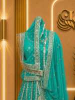 Banarasi Rajputi Poshak - Rama Green - Image 3