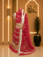 Laila Semi Pure Rajputi Poshak - Red - Image 2