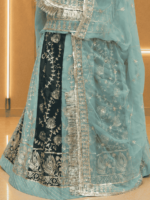Radhika Semi Pure Rajputi Poshak - Elaichi Green - Image 3