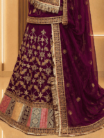 Aarya Semi Pure Rajputi Poshak- Wine - Image 2