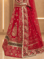 Dhara Semi Pure Rajputi Poshak- Red - Image 2
