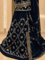 Raina Satin Rajputi Poshak - Navy Blue - Image 2