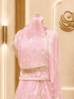 Raina Satin Rajputi Poshak - Baby Pink - Image 3