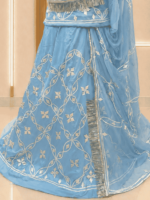 Raina Satin Rajputi Poshak - Sky Blue - Image 2