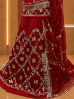 Raina Satin Rajputi Poshak - Red - Image 2