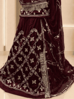 Raina Satin Rajputi Poshak - Maroon - Image 2