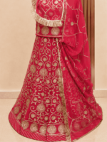 Rajbala Semi Pure Rajputi Poshak-Rose Pink - Image 2