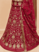 Rajbala Semi Pure Rajputi Poshak- Cherry Red - Image 2