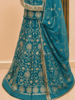 Rajbala Semi Pure Rajputi Poshak- Rama Green - Image 2