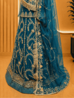 Aarti Semi Pure Rajputi Poshak -Teal Blue - Image 2