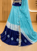 Rekha Satin Rajputi Poshak
 -Navy Blue - Image 2