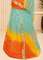 Apsara Organza Rajputi Poshak - Olive Green - Image 2