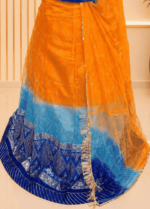 Apsara Organza Rajputi Poshak
 - Orange - Image 2