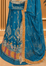 Amara Fendy Silk Rajputi Poshak
- Teal Blue - Image 2
