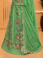 Chandni Fendy Silk Rajputi Poshak- Light Green - Image 2