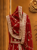 Anuradha Semi Pure Rajputi Poshak - Red - Image 3