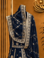 Anuradha Semi Pure Rajputi Poshak - Teal Blue - Image 3