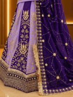 Rajrani Semi Pure Rajputi Poshak-  Levender - Image 3