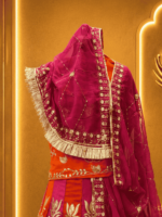 Rajrani Semi Pure Rajputi Poshak- Orange - Image 3