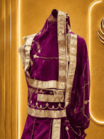 Anokhi Satin Rajputi Poshak - Wine - Image 3
