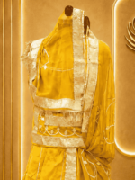 Anokhi Satin Rajputi Poshak - Yellow - Image 3