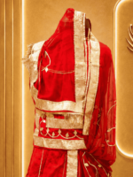 Anokhi Satin Rajputi Poshak - Red - Image 3