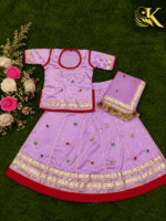 Pari Kids Satin Rajputi Poshak - Baby Pink - Image 2