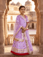 Pari Kids Satin Rajputi Poshak - Baby Pink