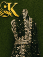 Riya Semi Pure Rajputi Poshak- Green - Image 3