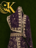 Riya Semi Pure Rajputi Poshak- Purple - Image 3