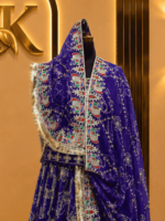 Siya Semi Pure Rajputi Poshak- Purple - Image 3