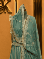 Tara Semi Pure Rajputi Poshak- Elaichi Green - Image 3