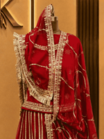 Tara Semi Pure Rajputi Poshak- Red - Image 3