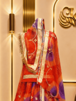 Readymade Semi Pure Rajputi Poshak- Orange - Image 3