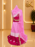 Rekha Satin Rajputi Poshak - Pink
