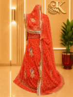 Arpita Rai bandhej Rajputi Poshak
- Red